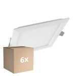 Monipakkaus 6x Ledvance LED Alasvalo Slim Neliö- SQ210 18W 1530lm 120D - 830 Lämmin Valkoinen 