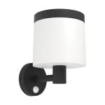 Eglo Seinävalaisin Pantete Solar Musta 7W 790lm - 830 Lämmin Valkoinen | IP65 - Liiketunnistin
