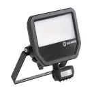 Ledvance LED Valonheitin Aluminium Musta 41W 6000lm 100D - 840 Kylmä Valkoinen | IP65 - Liike- Ja Valotunnistin - Symmetrinen