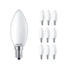 Monipakkaus 10x Philips Corepro LED Kynttilä E14 Matta 4.3W 470lm - 827 Erittäin Lämmin Valkoinen | Korvaa 40W