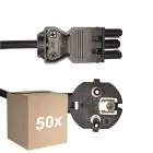 Monipakkaus 50x Noxion GST - Yhteensopiva Virtajohto Musta - Nainen + Schuko Europlug - 3m - 3 pole 0.75mm2